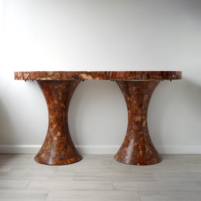 Muller's of Mexico Onyx Double Pedestal Console Table, 1960s For Sale - Image 11 of 12