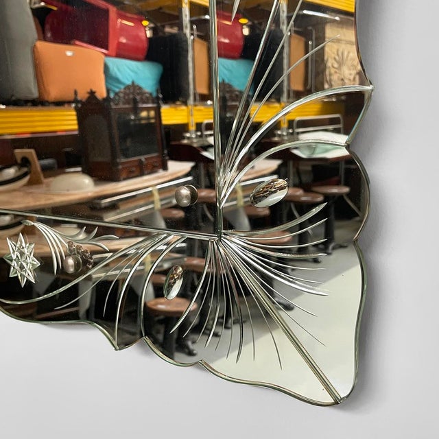 Italian Art Deco Mirror by Luigi Brusotti for La Permanente Mobili, 1940s For Sale - Image 10 of 15