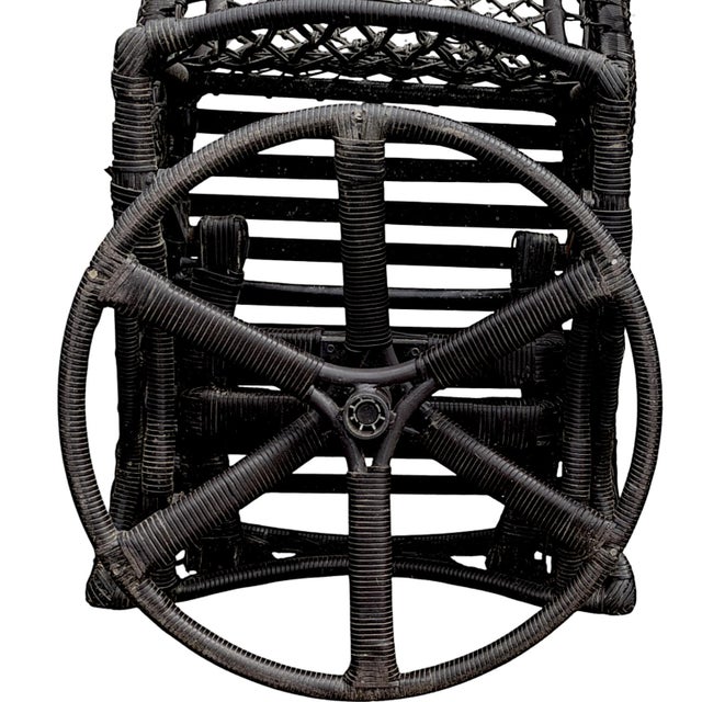 2005 Lane Weathermaster Swivel Glider High Back All-Weather Wicker Lounge Chair For Sale In Palm Springs - Image 6 of 10