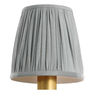 Visual Comfort Signature 4" Pleated Blue Linen Shade For Sale