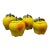 Set of 4 Vintage California Pottery Yellow Blushing / Apple Lidded Jars For Sale