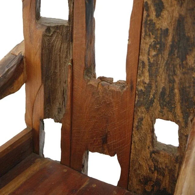 Sculptural French Olive Wood & Walnut Chair, 1940s For Sale - Image 4 of 5