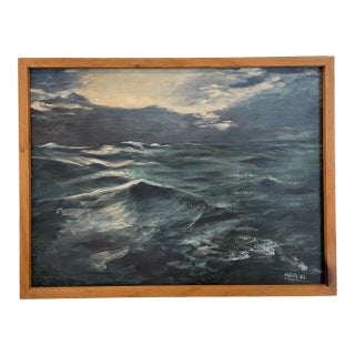 Mid 20th Century Seascape Painting, Framed For Sale