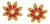Late 20th Century Pair of 14K Yellow Gold Diamond Red Sapphire Flower Stud Earrings Studs For Sale