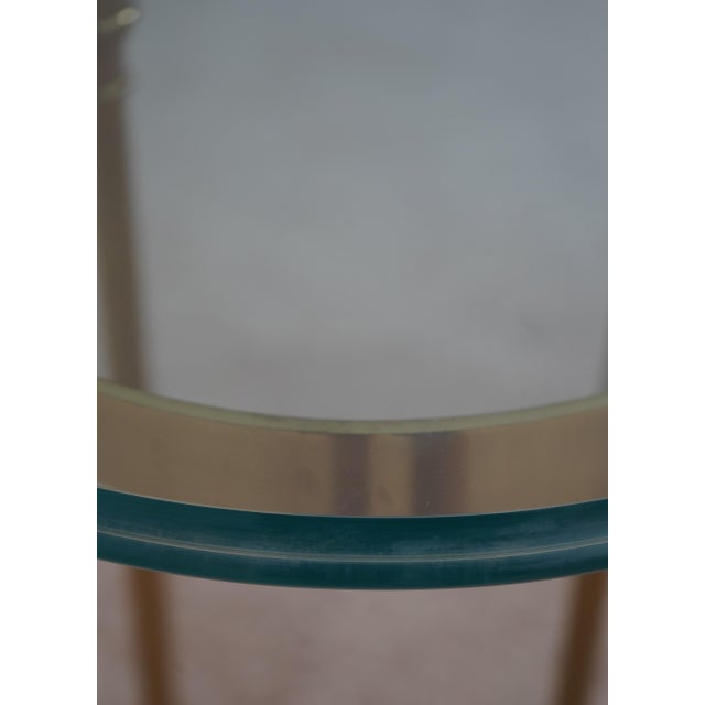 1980s Labarge Brass & Glass Pedestal Table Stand For Sale - Image 5 of 10