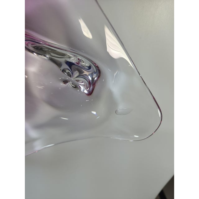 Glass Art Deco Glass Bowl by Josef Hospodka for Chřibská, 1964 For Sale - Image 7 of 9