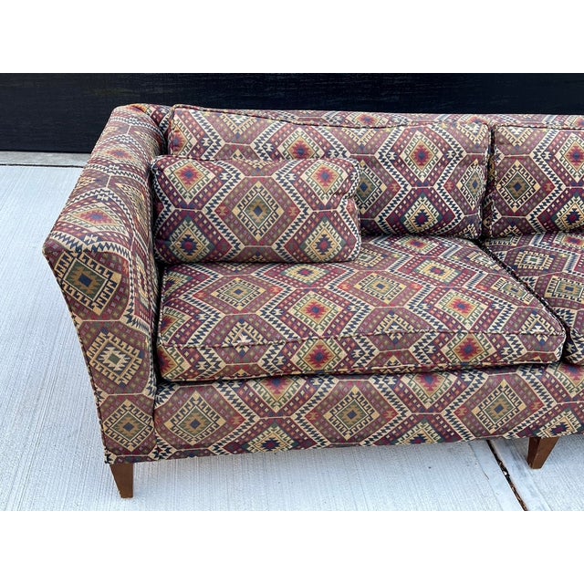 Vintage Mid-Century Henredon Jack Lenor Larsen Tuxedo Sofa For Sale In Columbus - Image 6 of 10