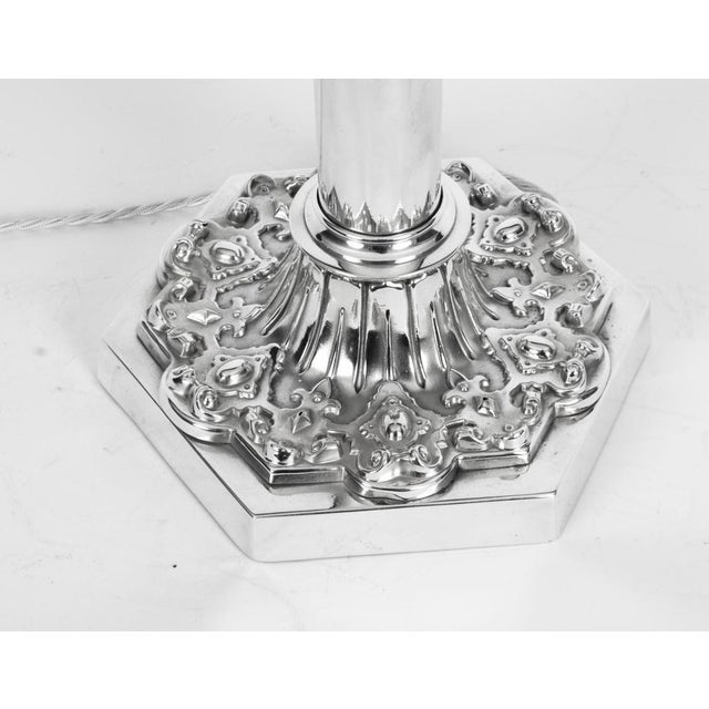 19th Century Large Silver Plated Table Lamp from Palmer & Co For Sale - Image 9 of 11