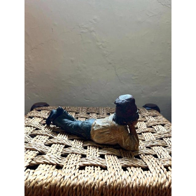 Antique Austrian Hand-Painted Terracotta Boy Figure from Bernard Bloch, 1900 For Sale - Image 4 of 7