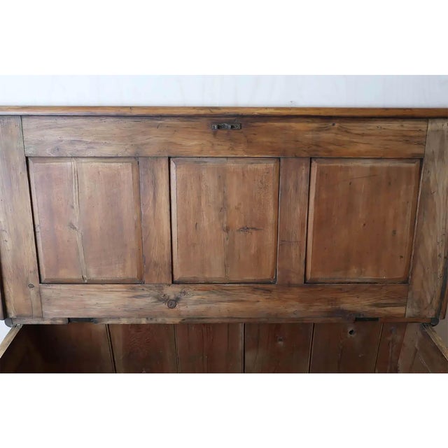 Antique 19th Century Pine Coffer with Diamond-Shaped Panels, 1870s For Sale - Image 4 of 8