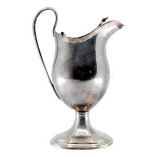 Smooth Silver Milk Jug with Strips For Sale