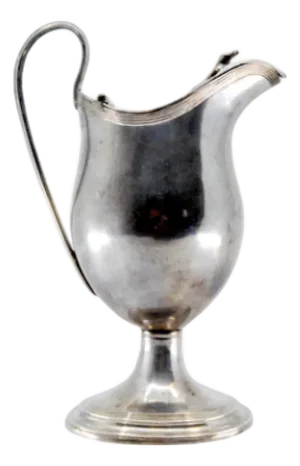 Smooth Silver Milk Jug with Strips