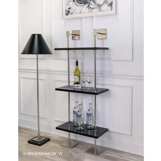Not Yet Made - Made To Order Marais 3-Tier White & Aged Brass Shelf 24"W For Sale - Image 5 of 5