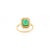 Metal Chic Halo Diamond Emerald Bridal Ring in 14k Gold Size 5.5 For Sale - Image 7 of 12