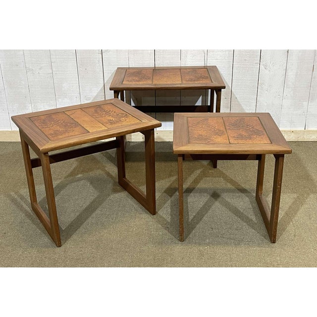 Nesting Tables in Teak with Tiled Tops, 1970s, Set of 3 For Sale - Image 11 of 11
