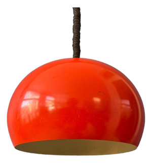Large Vintage Space Age Red Metal Pendant Lamp