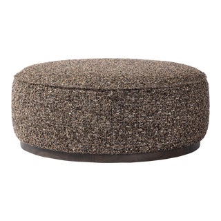 Four Hands Sinclair Large Round Ottoman - Ivan Granite For Sale