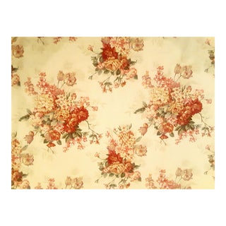 Vintage Ralph Lauren Rose Bouquet Linen Fabric- 7.5 Yards For Sale
