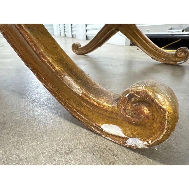 Antique French Empire Curule Vanity Foot Stool Seat W Pillows For Sale - Image 11 of 16