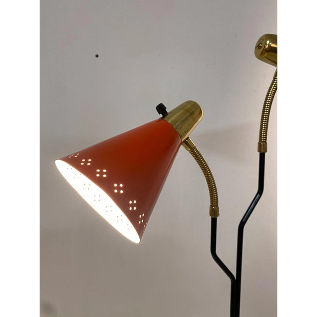 Metal Floor Lamp in Brass & Lacquered Metal by Eskilstuna Elektro Fabriks Ab, 1960s For Sale - Image 7 of 11