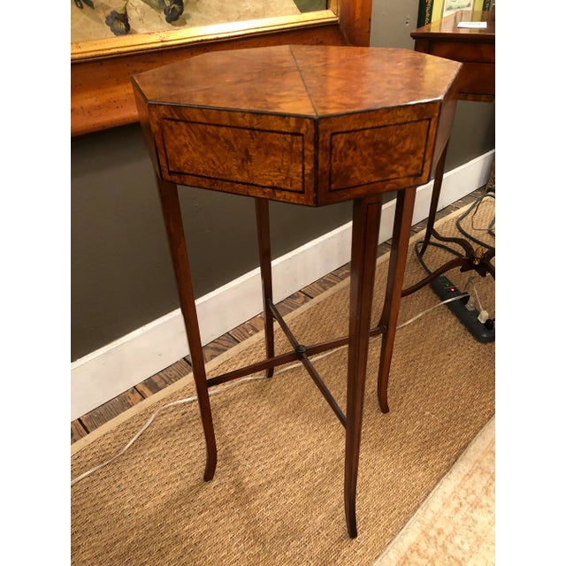 Octagonal Paint Decorated End Table For Sale - Image 12 of 14
