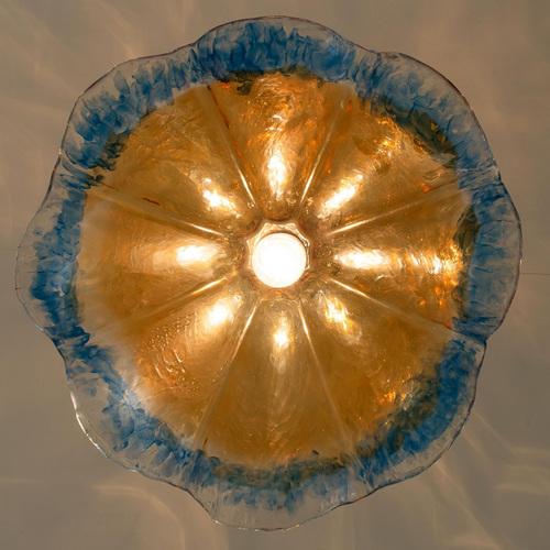 Murano Glass Flower Pendant Light attributed to Mazzega, 1970 For Sale - Image 11 of 14