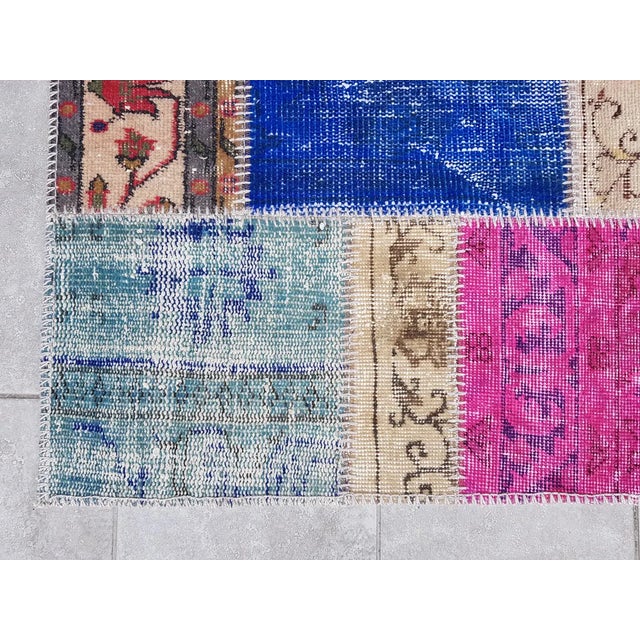 Blue Oushak Vintage Anatolian Runner For Sale - Image 8 of 10