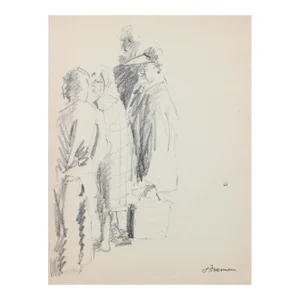 Modernist Sketched Figures 20th Century Graphite