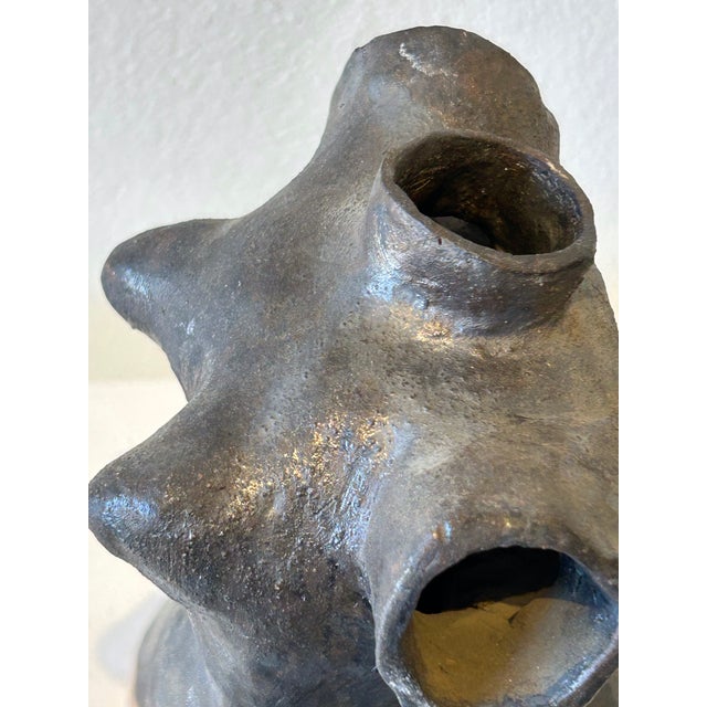 Figurative 1990s Figural Sculpture Harriet Perry Bust and Torso Black Metallic Glaze For Sale - Image 3 of 6