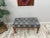 Navy Rug Upholstered Walnut Ottoman Bench For Sale - Image 9 of 9