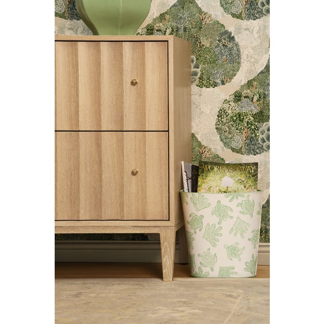 2020s Matthew Izzo Home Angus Cerused Oak Four Drawer Fluted Detail Chest of Drawer With Brass Knobs For Sale - Image 5 of 11