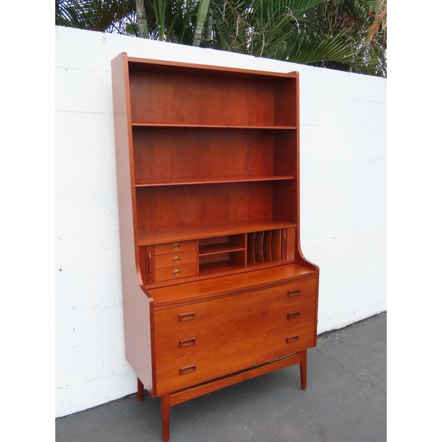 Wood Johannes Sorth for Bornholms Møbelfabrik Bookcase With Secretary Desk 6905 For Sale - Image 7 of 18