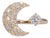 1.2Ct Lab Grown Diamond Moon Ring With Diamond Accents in Solid 14k Gold, Size 6.75 For Sale