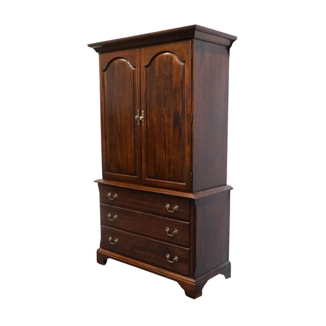 Traditional Cresent Furniture Solid Cherry Traditional Style 41" Clothing Storage Armoire 7220 For Sale - Image 3 of 13