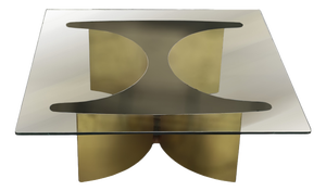 Brass and Glass Coffee Table by Giuseppe Raimondi for Cristal Art, Italy, 1970s