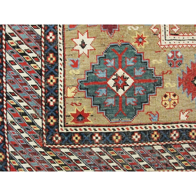 Tan Antique Caucasian Shirvan (Baku-Type) Rug, 4'1" X 4'10" #16659 For Sale - Image 8 of 8