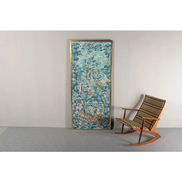 Contemporary Balinese Artist, Blue Palm Trees, 1980s, Acrylic on Canvas, Framed For Sale - Image 3 of 14