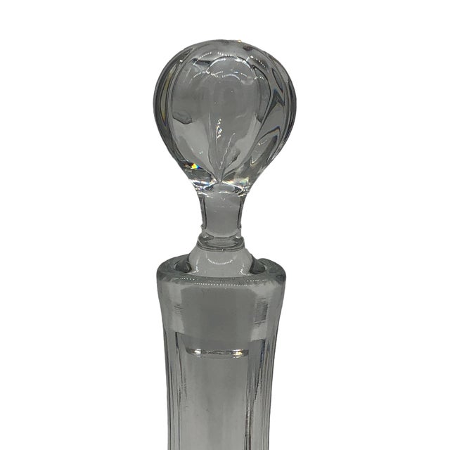 Baccarat Vintage Crystal Montaigne Optic Decanter With Stopper Etched
