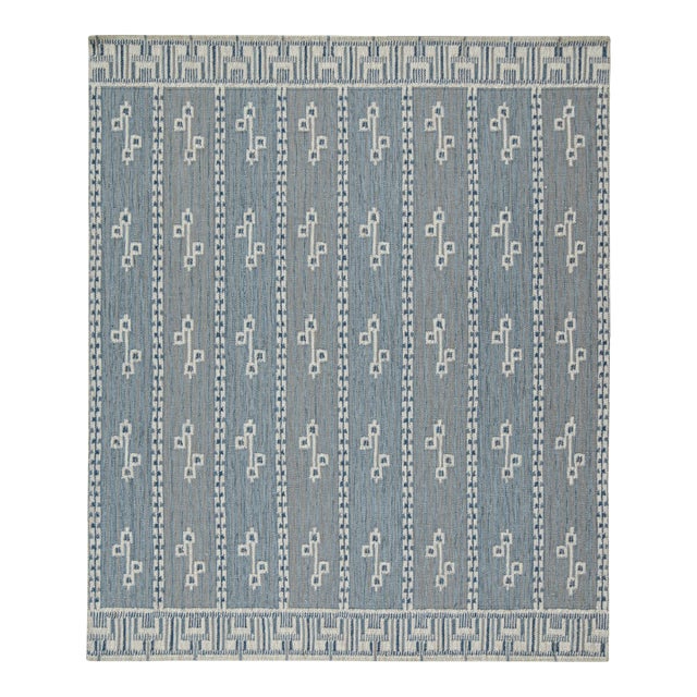 Selby Rug by Celerie Kemble for Chairish in Blue & Mushroom, 3'x12' For Sale