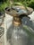 Vintage Cast Brass Flushmount Fixture With Asymmetrical Holophane Shade For Sale In New York - Image 6 of 7