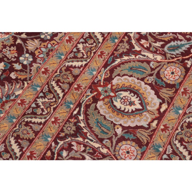 1990s Heritage Pak-Persian Aubergine/Beige Wool Rug - 10'0'' X 14'4'' For Sale - Image 5 of 8