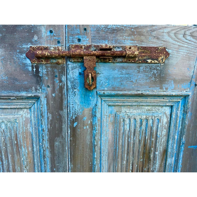 Antique Jodhpur Indian Church Door With Mirror For Sale - Image 4 of 6