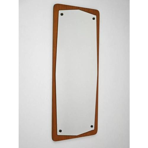 Wood Danish Wall Mirror in Teak, 1960s For Sale - Image 7 of 7