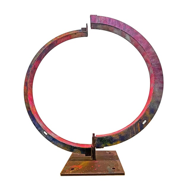 Blue Painted Iron and Steel Sculpture For Sale - Image 8 of 12