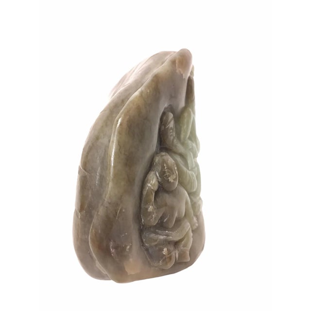 20th Century Carved Jade Boulder of Chinese Immortals For Sale - Image 6 of 10