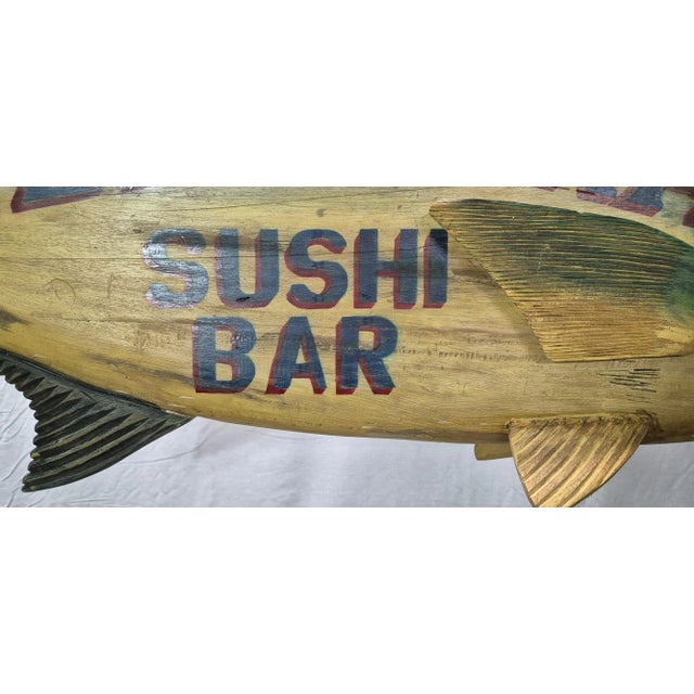 "The Big Tuna" Six Foot Carved Trade Sign For Sale - Image 11 of 12