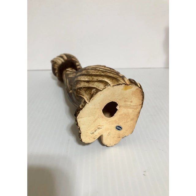 Brown Mid 20th Century Wales Made in Japan Tall Ceramic Cat Figurines With Fur Collars - Set of 2 For Sale - Image 8 of 9