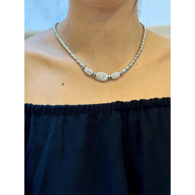 5.8 Carat VS/G Quality Diamond 18 Karat White Gold Necklace Bridal Estate For Sale - Image 13 of 18