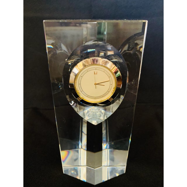 Vintage Hoya Museum Crystal Desk Clock | Chairish