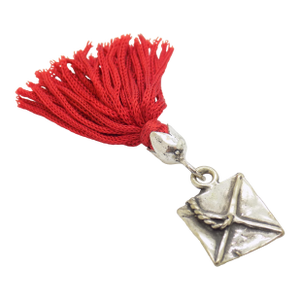Vintage Italian Handmade Genuine Silver & Red Tassel Academic Hat Mortarboard Miniature Charm